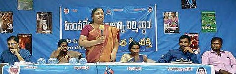 Speaking on the occasion, Jhansi Geddam said that the government should focus on providing security to women as domestic violence and dowry harassment are on the rise in the State.