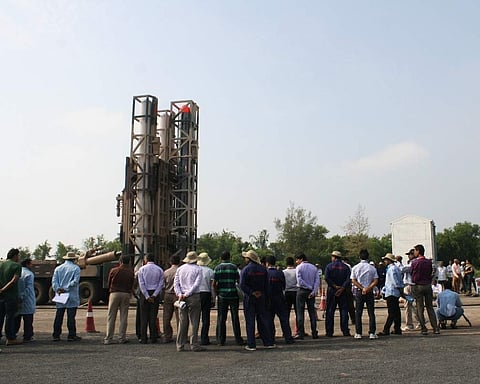 Nirbhay missile on the launch pad.