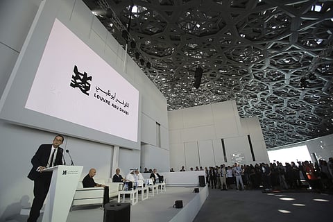 In this Monday, Nov. 6, 2017, photo, the president-director of the Louvre Museum Jean-Luc Martinez speaks to media under the dome of the Louvre Abu Dhabi, United Arab Emirates.  (Photo | Associated Press)