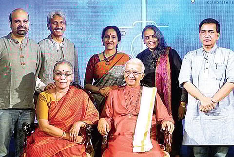 (Top from left) Anil Srinivasan, Keshav V, Bombay Jayashri, Anuradha Iqbal, Iqbal Mohamed and the Dhananjayans