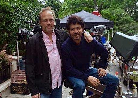 Irrfan Khan with Chris Norr in the sets of 'Puzzle'. | IMDB