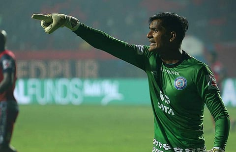 Jamshedpur's custodian Subrata Paul is yet to concede a goal this season (Twitter/Indian Super League)