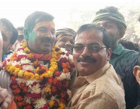 Rishikesh Upadhyay becomes the first Mayor of Ayodhya Nigam. (Photo | Facebook.com/Acharya Amit Pandey)