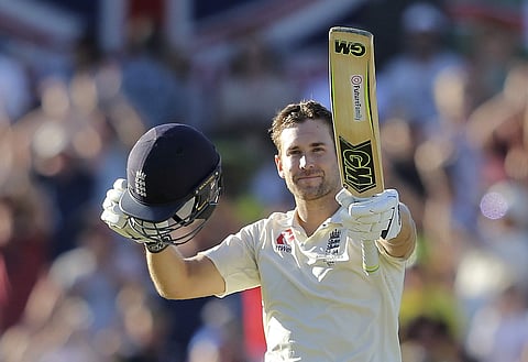 England's Dawid Malan celebrates scoring 100 runs against Australia during their Ashes cricket test match in Perth, Australia, Thursday, Dec. 14, 2017. (AP Photo/Trevor Collens)