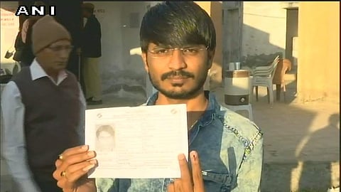 Election day visuals from Viramgam, PAAS leader Hardik Patel's hometown. (Twitter Photo | ANI)