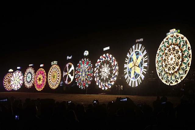 This year ten villages in Pampanga province took part in an annual giant lantern competition, proudly showcasing huge elaborate lanterns for everyone to see.  (Photo| AP)