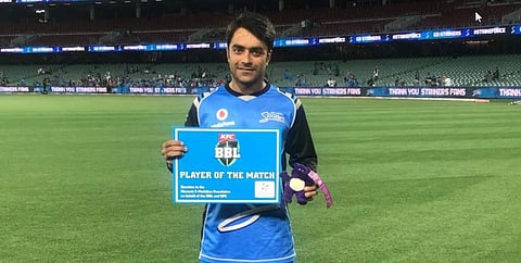 Afghan spinner Rashid Khan man of the match in BBL debut for Adelaide Strikers