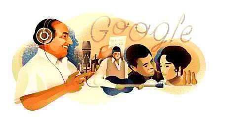Google doodle dedicated to Mohammed Rafi