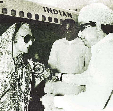 MG Ramachandran and Indira Gandhi | file photo