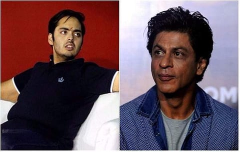 India's richest man Mukesh Ambani's son Anant and 'Bollywood Baadshah' Shah Rukh Khan (File | Agencies)