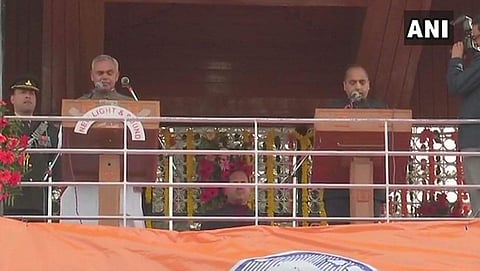 Jai Ram Thakur taking oath as Himachal Pradesh Chief Minister. (Phot  | ANI)