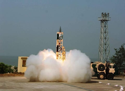 AAD interceptor missile being test fired from Kalam Island off Odisha coast.