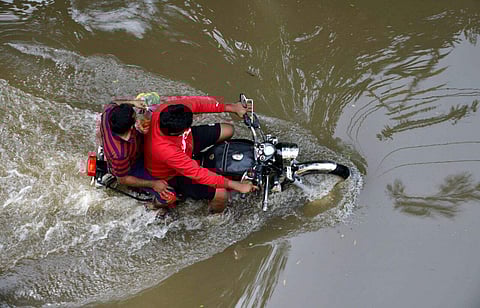 Chennai Rains: Water logging on the road at Ram Nagar, near Velachery, due to heavy rain in the city in November. (Photo: EPSSunish P Surendran)