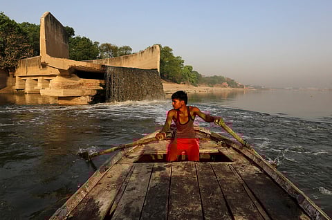 Untreated sewage flows from an open drain into the river Ganges in Kanpur. (Reuters)
