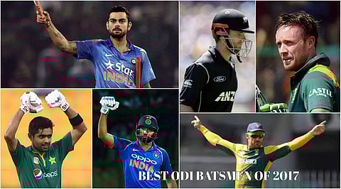Here are the ten batsmen who have been declared the most successful of the year 2017 by the ICC. The list comprises of two Indians and four South Africans.