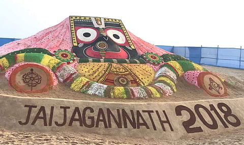 The 30-feet-high and 60-ft-wide sculpture became an instant hit among tourists. (Photo | EPS)