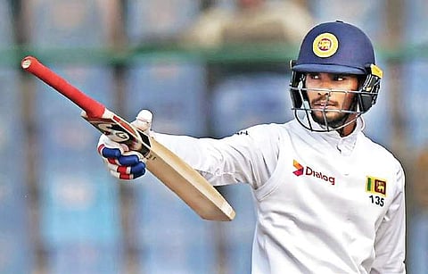 Dhananjaya de Silva celebrates his half-century on Wednesday | PTI
