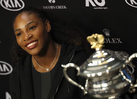 Defending Australian Open champion Serena Williams with the trophy (File | AP)