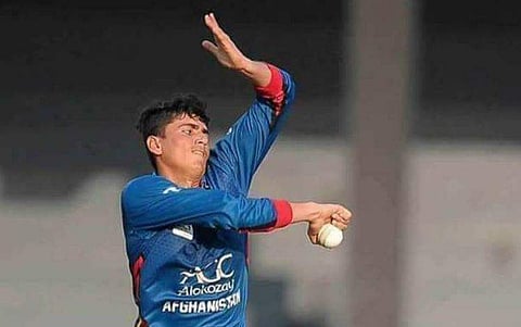 Afghanistan bowler Mujeeb Zadran (Twitter/#MSDhoni #MSDhoni‏)