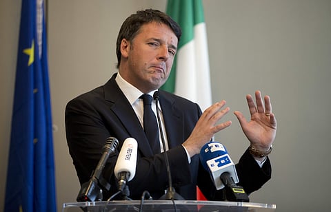 Former Italian Prime Minister Matteo Renzi  was one among the crowd who marched against fascism. | AP