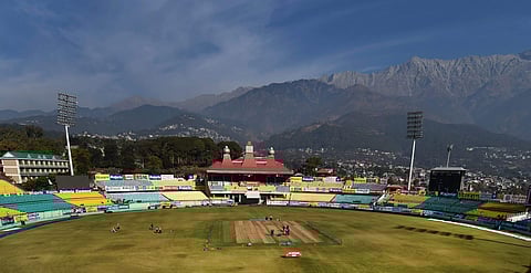 A view of HPCA Stadium ahead of first ODI match between India and Sri Lanka in Dharamshala. | PTI