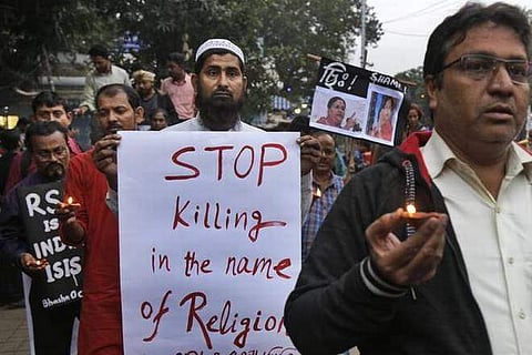 Representational image. Human rights activists walk during a protest against the killing of a Muslim labourer in Rajasthan, in Kolkata on Friday, Dec. 8, 2017.  | Associated Press