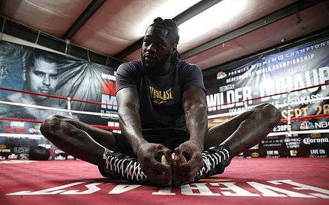 Deontay Wilder works out for the media in Northport, Ala. | AP