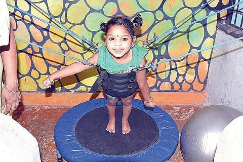 A child undergoing therapy at Cerebral Palsy Clinic of Ramakrishna Mission in Visakhapatnam | RVK Rao