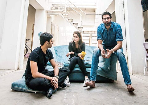 From left:  Danish Sood, Vidushi Mehra and director Samar Sarila