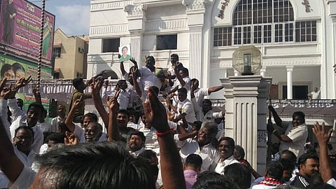 AIADMK headquarters in Chennai erupts in celebration after Palanisamy's victory. | EPS