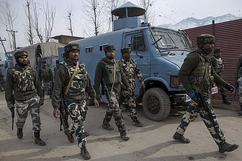 File photo of soldiers during an encounter in Kashmir