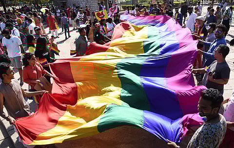 People participate at the Hyderabad Queer Swabhimana yatra. (R Satish Babu | EPS)