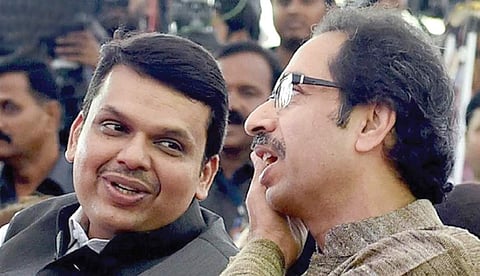 Devendra Fadnavis with Uddhav Thackeray