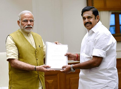 Tamil Nadu CM Palanisamy with Prime Minister Modi. (PTI)