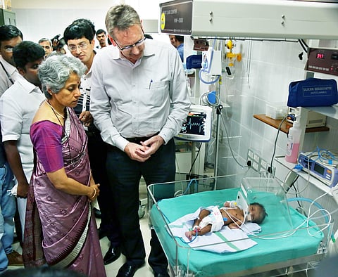 WHO representative to India Dr Henk Bekedam visiting the Institute of Child Health at Egmore on Monday | romani agarwal
