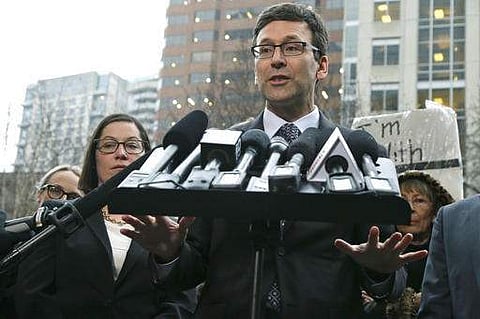 Washington Attorney General Bob Ferguson talks to reporters on February 3 following a hearing in federal court in Seattle. (Photo | AP)