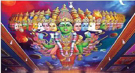 A painting on the ceiling of Sri Mariamman temple in Samayapuram | S Arun