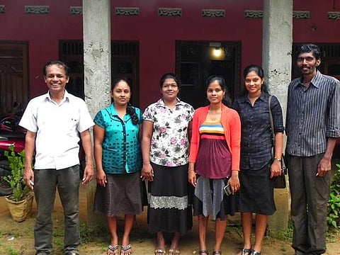 The OfERR team based in Kilinochchi comprises Augustine Charles, Dushyanthini, Jayarani, Rathika Pathmanathan, Thamiliny Nadarajah and Tharmaratnam Sajikaran (Photo courtesy: Zahrah Imtiaz)
