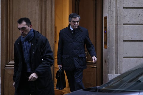 Conservative presidential candidate Francois Fillon leaves his home in Paris, Thursday, Feb. 2, 2017.(Photo | AP)