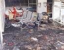 A scene from the police station in Lakshmeshwara that was set ablaze