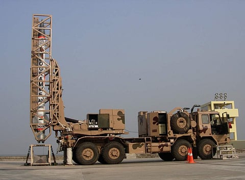 AAD interceptor missile on the launch pad. | Express Photo Service