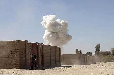 Smoke rises after a suicide attack in Lashkar Gah the capital of southern Helmand province of Afghanistan. (File Photo| AP)