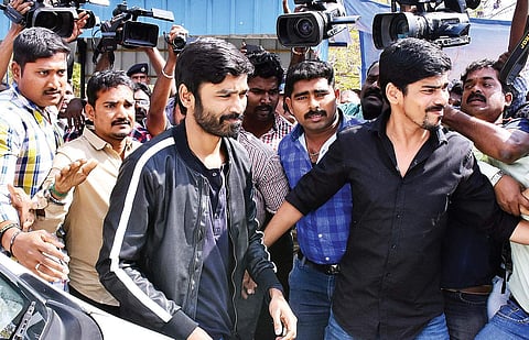 Actor Dhanush arrives at the Madurai Bench of the Madras High Court | k k sundar