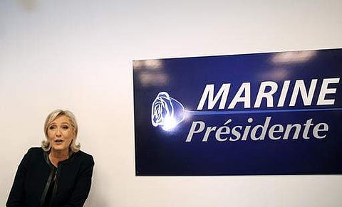 French far-right leader Marine le Pen at her campaign headquarters, in Paris. (File Photo | AP)