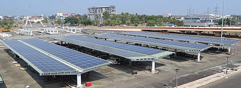 The solar carport constructed at CIAL in connection with the launch of Terminal Three