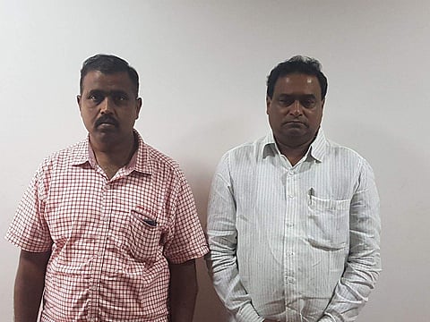 Ramky contractor K Baby Reddy (L) and sub-contractor Vemula Anjaneyulu (R) who were arrested in Hyderabad in connection with the death of three Benguluru manual scavengers. | EPS