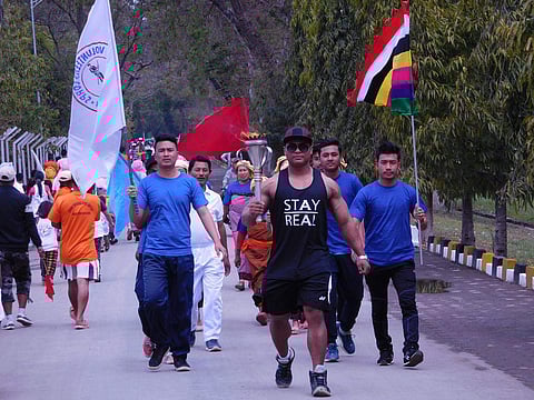 The Yaoshang festival of Manipur places special emphasis on the participation of communities. For sports clubs, in particular, the festival is a matter of pride. Each club carries a torch from the ancient Kangla Fort, the seat of Manipuri royalty, to its 