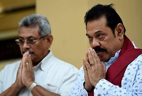 Sri Lanka’s former president Mahinda Rajapakse (R) and his brother Gotabhaya Rajapakse (L). (File photo | AFP)