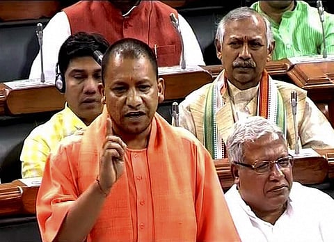BJP member Yogi Adityanath now Uttar Pradesh Chief Minister speaks in the Lok Sabha | PTI
