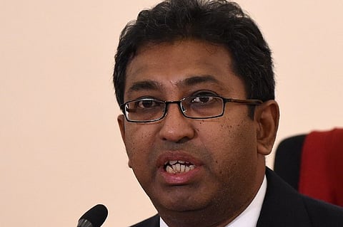 Harsha de Silva speaks during a press conference in Colombo. (File | AFP)
